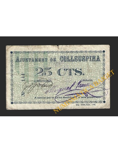 COLLSUSPINA (Barcelona) - 25 cèntims 1937