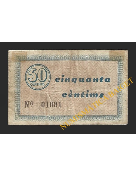 ESPLUGUES (Barcelona) - 50 cèntims 1937