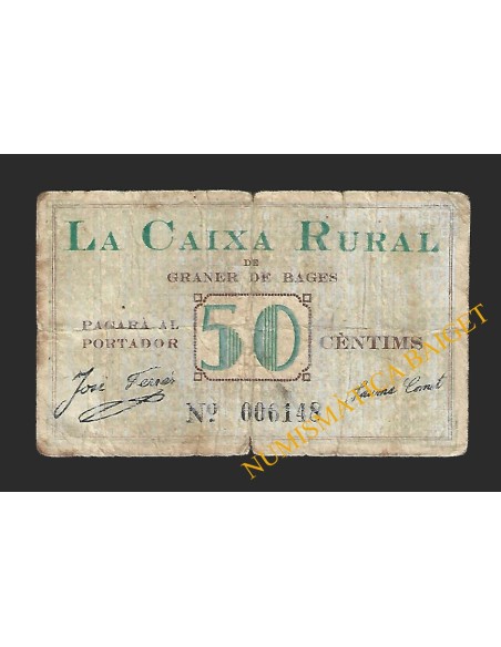 GRANER DE BAGES (Barcelona) - 50 cèntims 1937