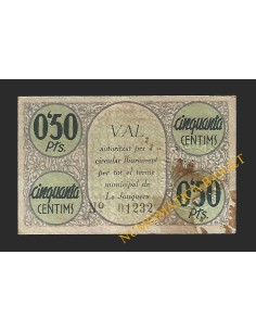 JONQUERA, LA (Girona) - 0,50  pessetes 1937 2