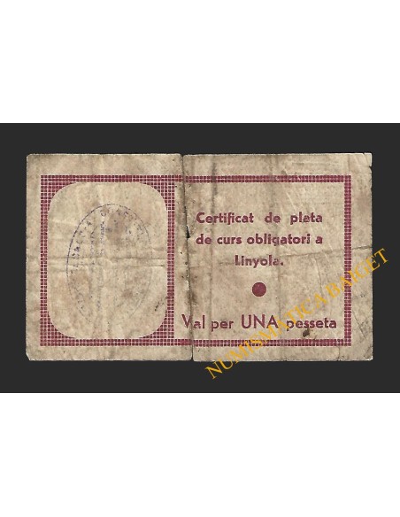 LINYOLA (Lleida) - 1  pesseta 1937