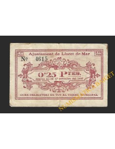 LLORET DE MAR (Girona) - 0,25 pessetes 1937 2
