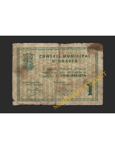 OGASSA (Girona) - 1 pesseta 1937