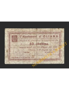 OLIANA (Lleida) - 50 cèntims 1937