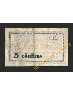 OLIANA (Lleida) - 25 cèntims 1937 2