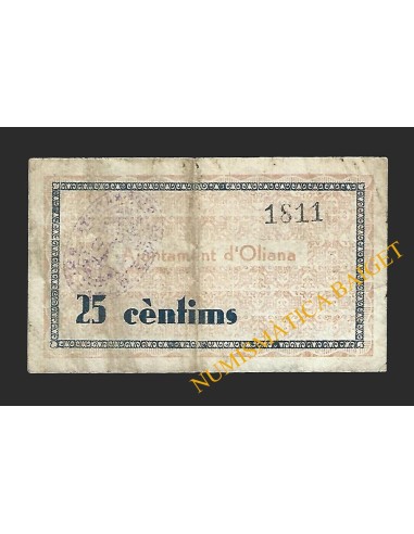 OLIANA (Lleida) - 25 cèntims 1937