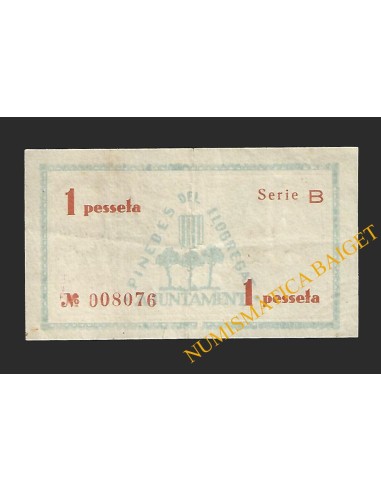 PINEDES DEL LLOBREGAT (Barcelona) - 1 pesseta 1937
