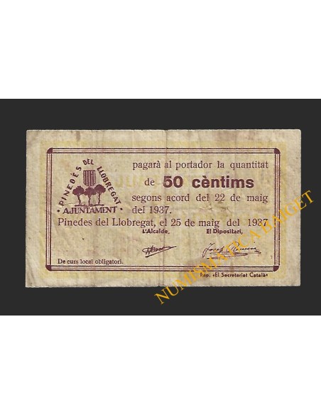PINEDES DEL LLOBREGAT (Barcelona) - 50 centims 1937