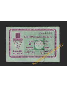 PLA DE TER (Girona) - 1 pesseta 1937