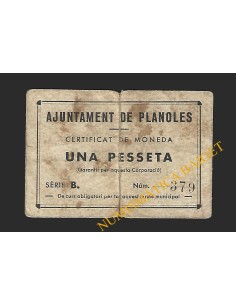 PLANOLES (Girona) - 1 pesseta 1937
