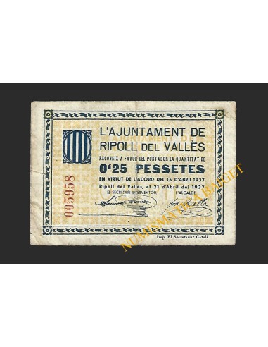 RIPOLL DEL VALLES (Barcelona) - 50 cèntims 1937