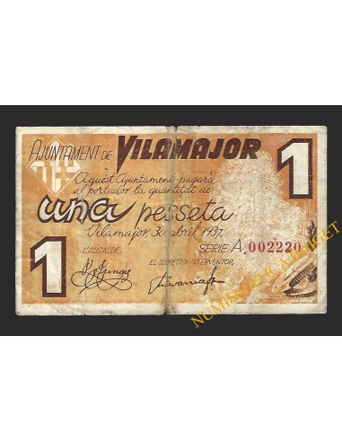 VILAMAJOR (Barcelona) - 1 pesseta 1937