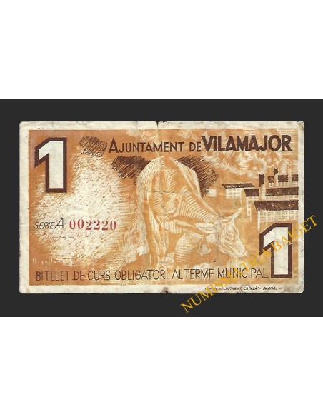 VILAMAJOR (Barcelona) - 1 pesseta 1937