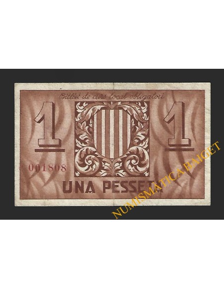 VILAMAJOR (Barcelona) - 1 pesseta 1937