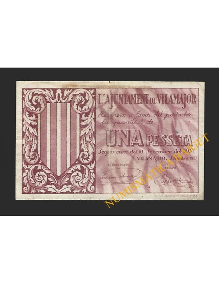 VILAMAJOR (Barcelona) - 1 pesseta 1937