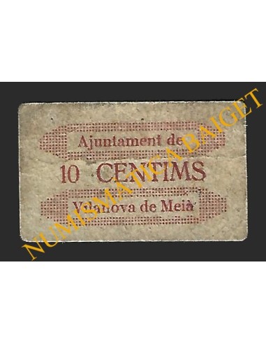 VILANOVA DE MEIA (Lleida) - 10 cèntims 1937
