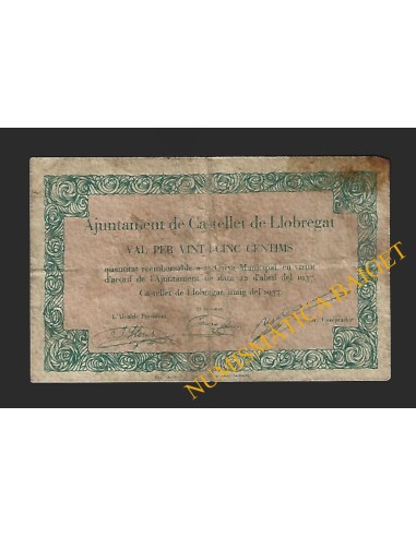CASTELLET DE LLOBREGAT (Barcelona) - 25 cèntims 1937