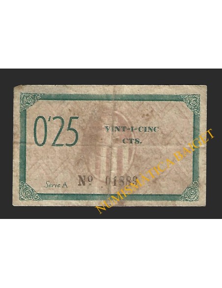 CASTELLET DE LLOBREGAT (Barcelona) - 25 cèntims 1937