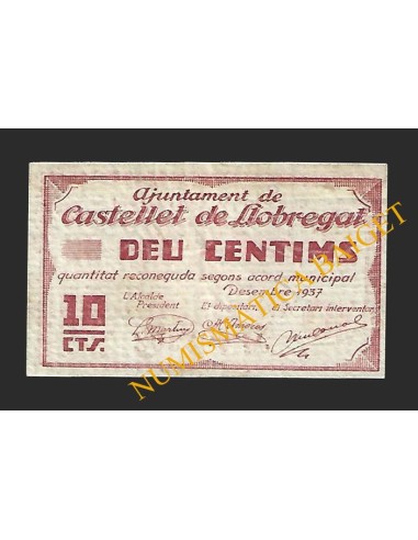 CASTELLET DE LLOBREGAT (Barcelona) - 10 cèntims 1937