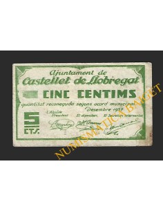 CASTELLET DE LLOBREGAT (Barcelona) - 5 cèntims 1937