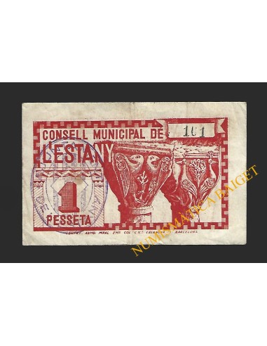 ESTANY (Barcelona) - 1 pesseta 1937