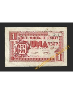 ESTANY (Barcelona) - 1 pesseta 1937