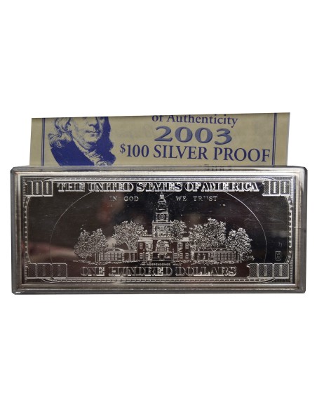 ESTADOS UNIDOS 2003 - 4 OZ PLATA - 100 DOLAR