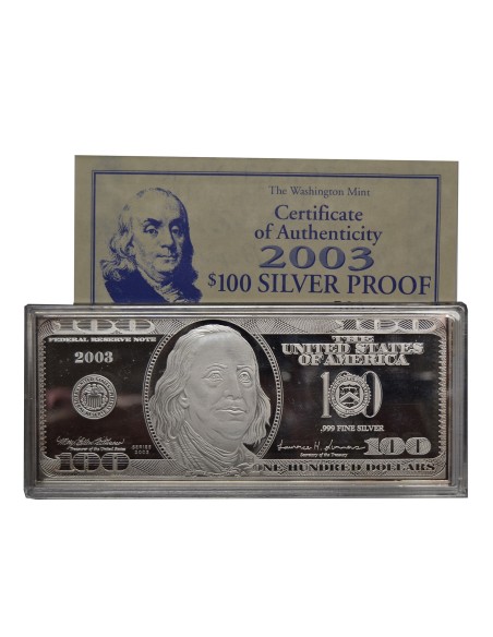 ESTADOS UNIDOS 2003 - 4 OZ PLATA - 100 DOLAR
