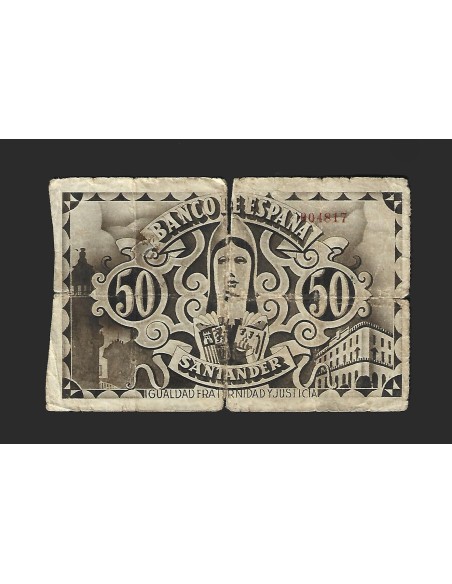II REPÚBLICA SANTANDER - 50 PESETAS 1936