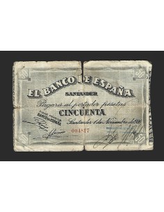 II REPÚBLICA SANTANDER - 50 PESETAS 1936