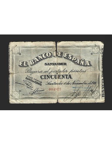 II REPÚBLICA SANTANDER - 50 PESETAS 1936