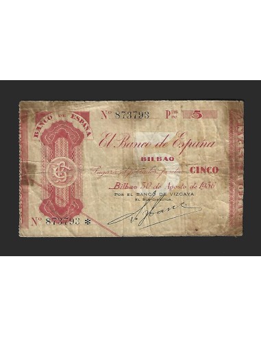 II REPÚBLICA BILBAO - 5 PESETAS 1936
