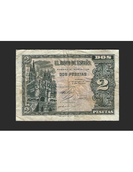 ESTADO ESPAÑOL - 2 PESETAS 1937 SERIE B