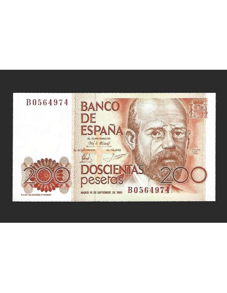 JUAN CARLOS I - 200 PESETAS 1980 SERIE B