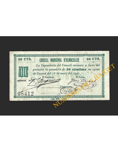 ALMACELLES (Lleida) - 50 cèntims 1937