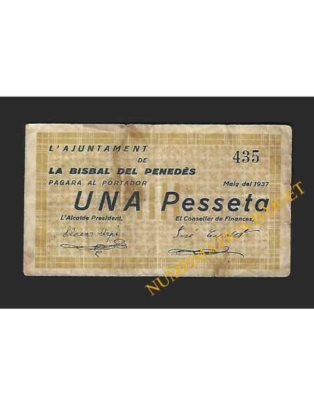 BISBAL DEL PENEDÈS, LA (Tarragona) - 1 pesseta 1937