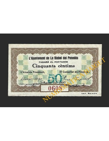 BISBAL DEL PENEDÈS, LA (Tarragona) - 50 cèntims 1937