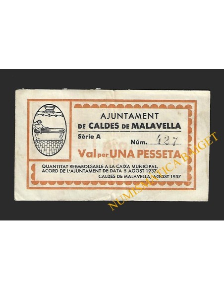 CALDES DE MALAVELLA (Girona) - 1 pesseta 1937