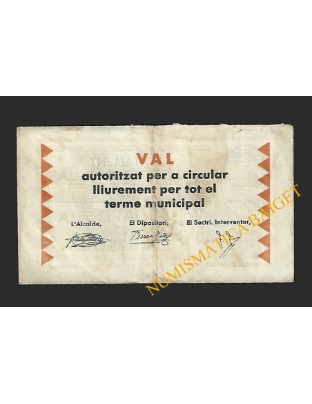 CALDES DE MALAVELLA (Girona) - 1 pesseta 1937