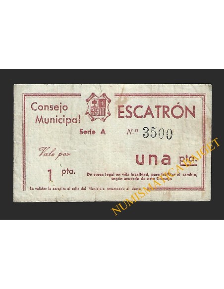 Escatrón (Zaragoza) - 1 peseta  1937