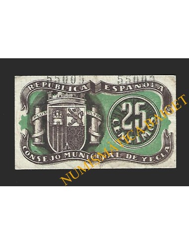 YECLA (Murcia) - 25 céntimos, julio de 1937