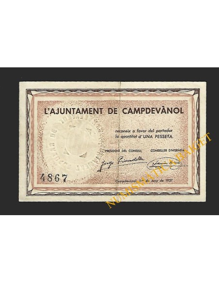CAMPDEVÀNOL (Girona) - 1 peseta 1937