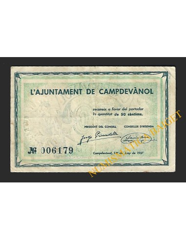 CAMPDEVÀNOL (Girona) - 50 cèntims 1937