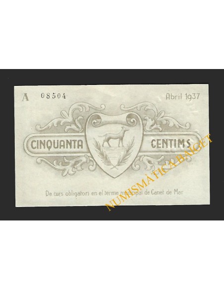 CANET DE MAR (Barcelona) - 50 cèntims 1937