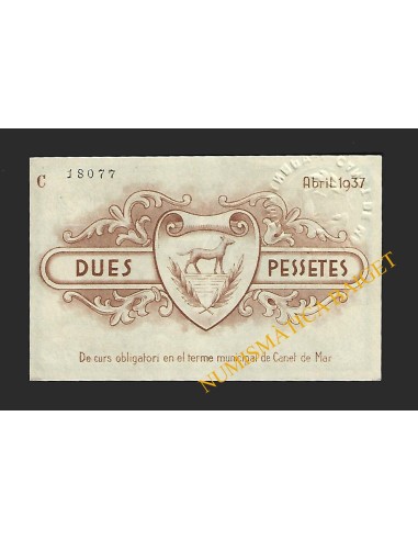 CANET DE MAR (Barcelona) - 2 pessetes 1937
