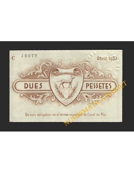CANET DE MAR (Barcelona) - 2 pessetes 1937