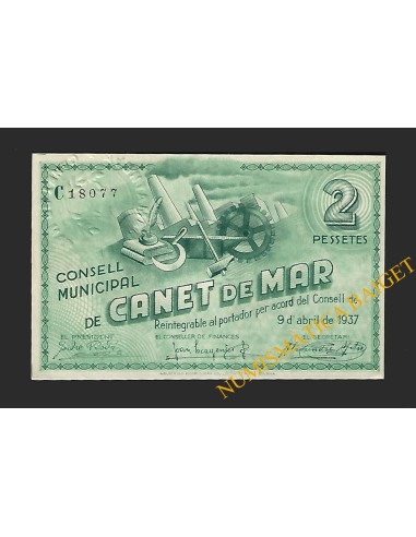 CANET DE MAR (Barcelona) - 2 pessetes 1937