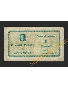 CAPÇANES (Tarragona) - 1 pesseta 1937