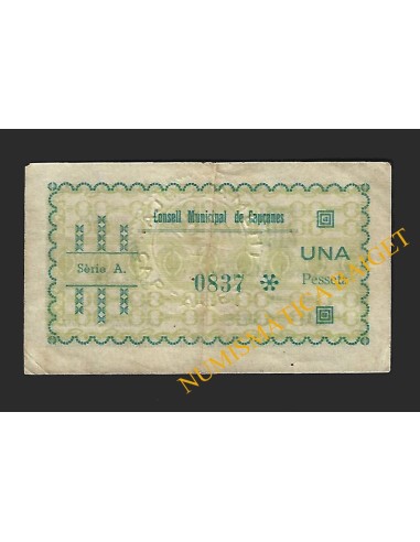 CAPÇANES (Tarragona) - 1 pesseta 1937