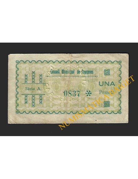 CAPÇANES (Tarragona) - 1 pesseta 1937